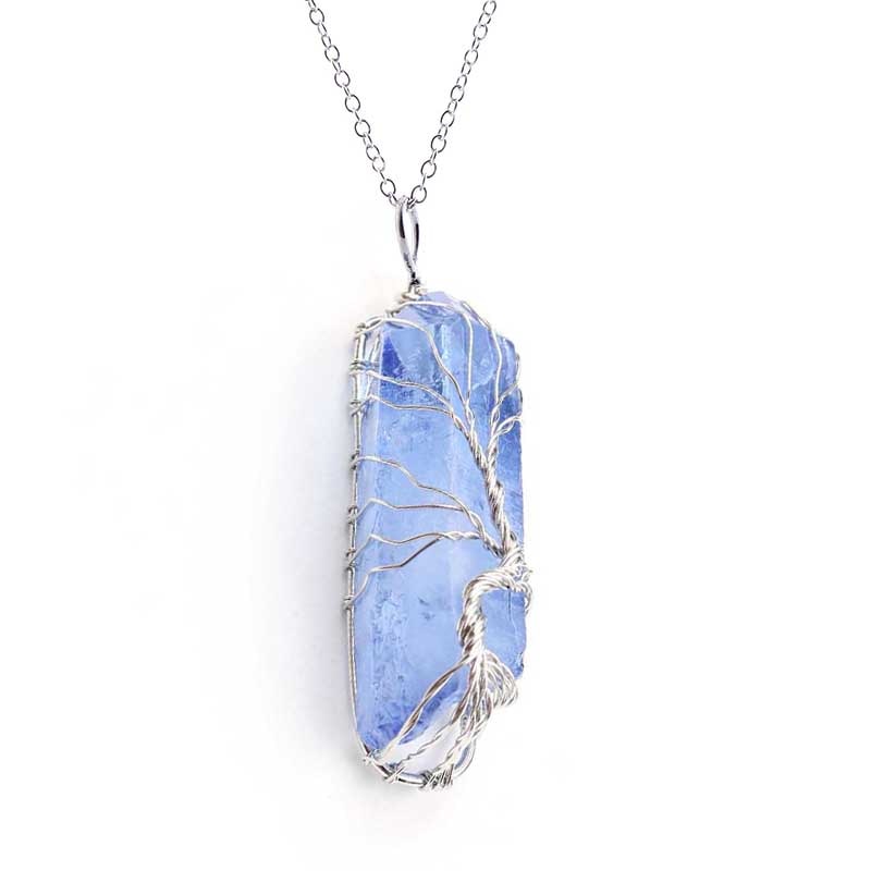 Quartz Tree Of Life Crystal Necklace